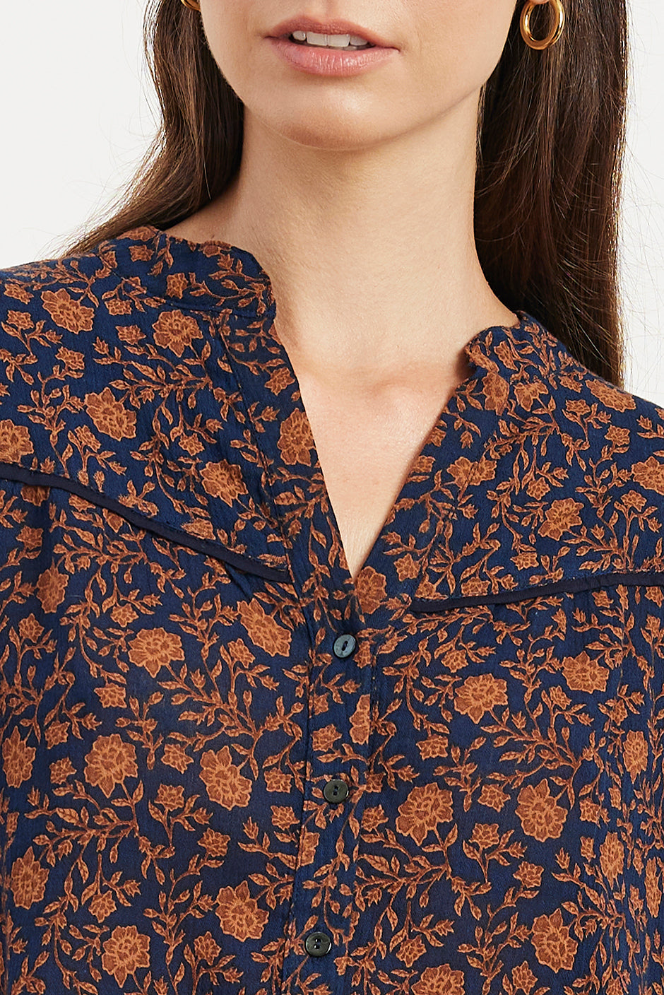 Anna Shirt in Navy Batik