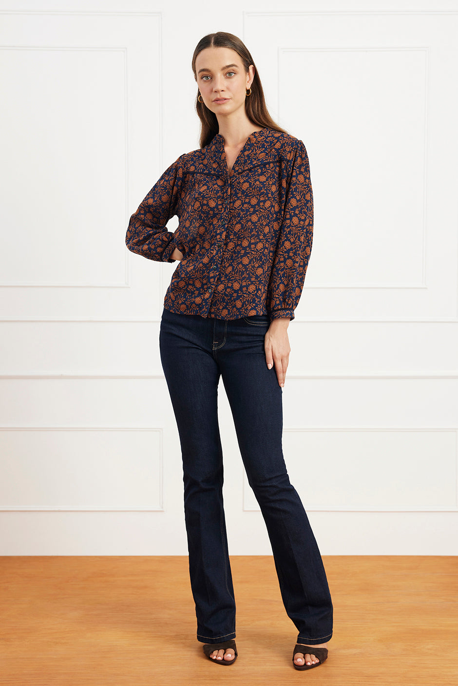 Anna Shirt in Navy Batik