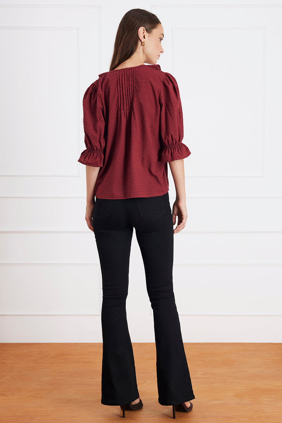 Chloe Shirt in Burgundy Solid