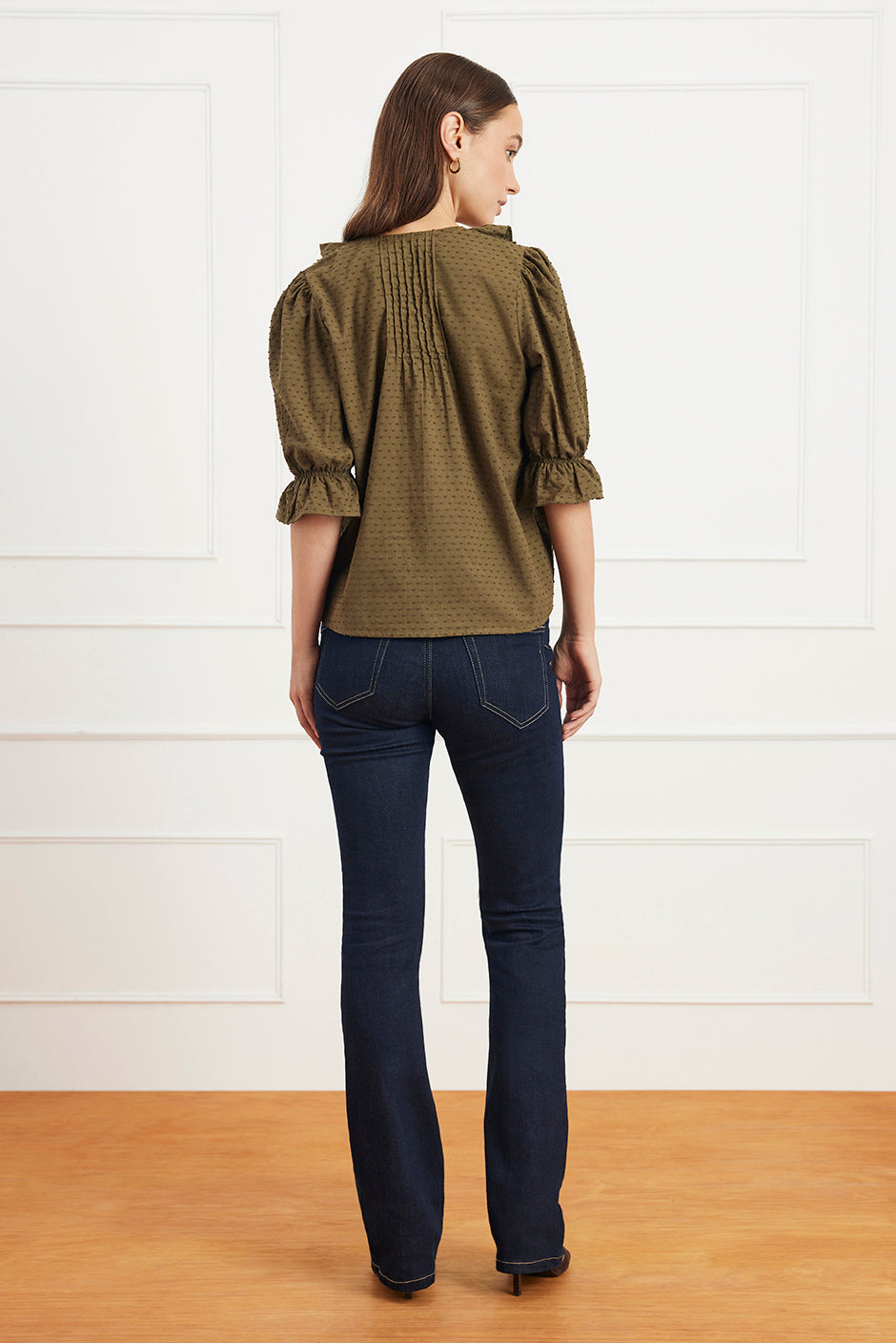 Chloe Shirt in Olive Green Solid