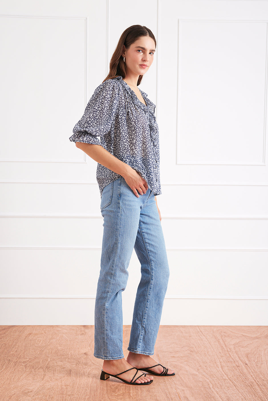 Chloe Shirt in Navy Vintage Bloom