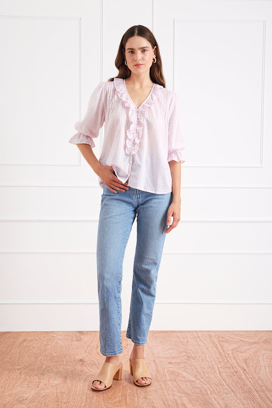 Chloe Shirt in Petite Pink Plaid