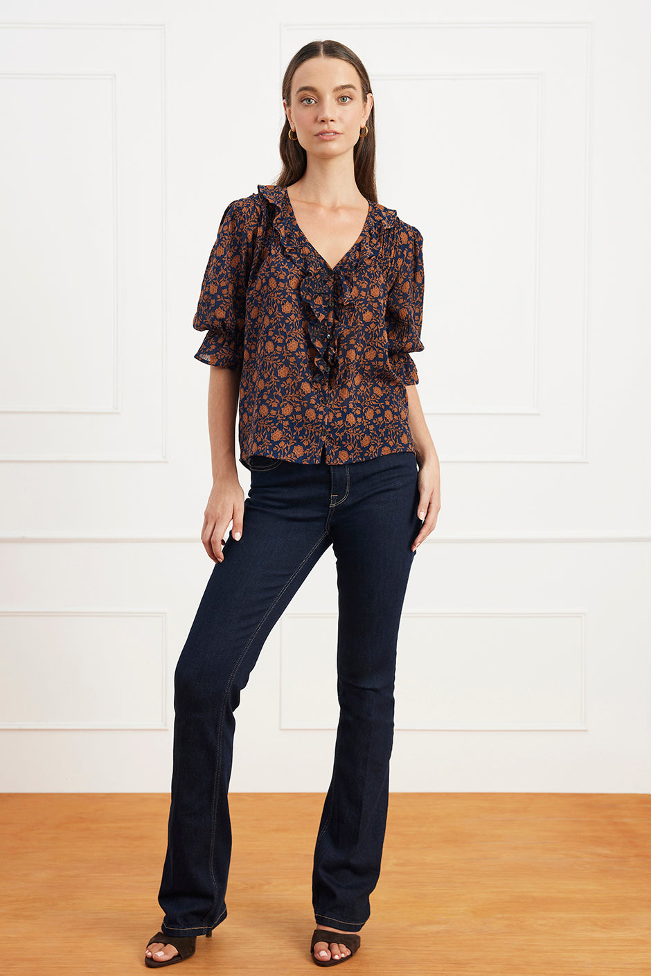 Chloe Shirt in Navy Batik