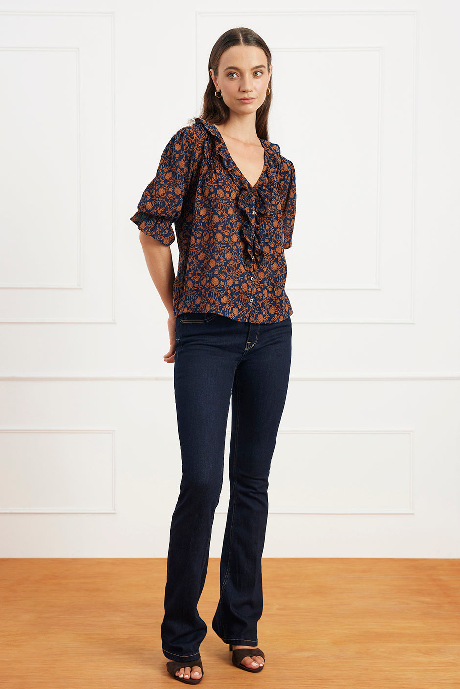 Chloe Shirt in Navy Batik