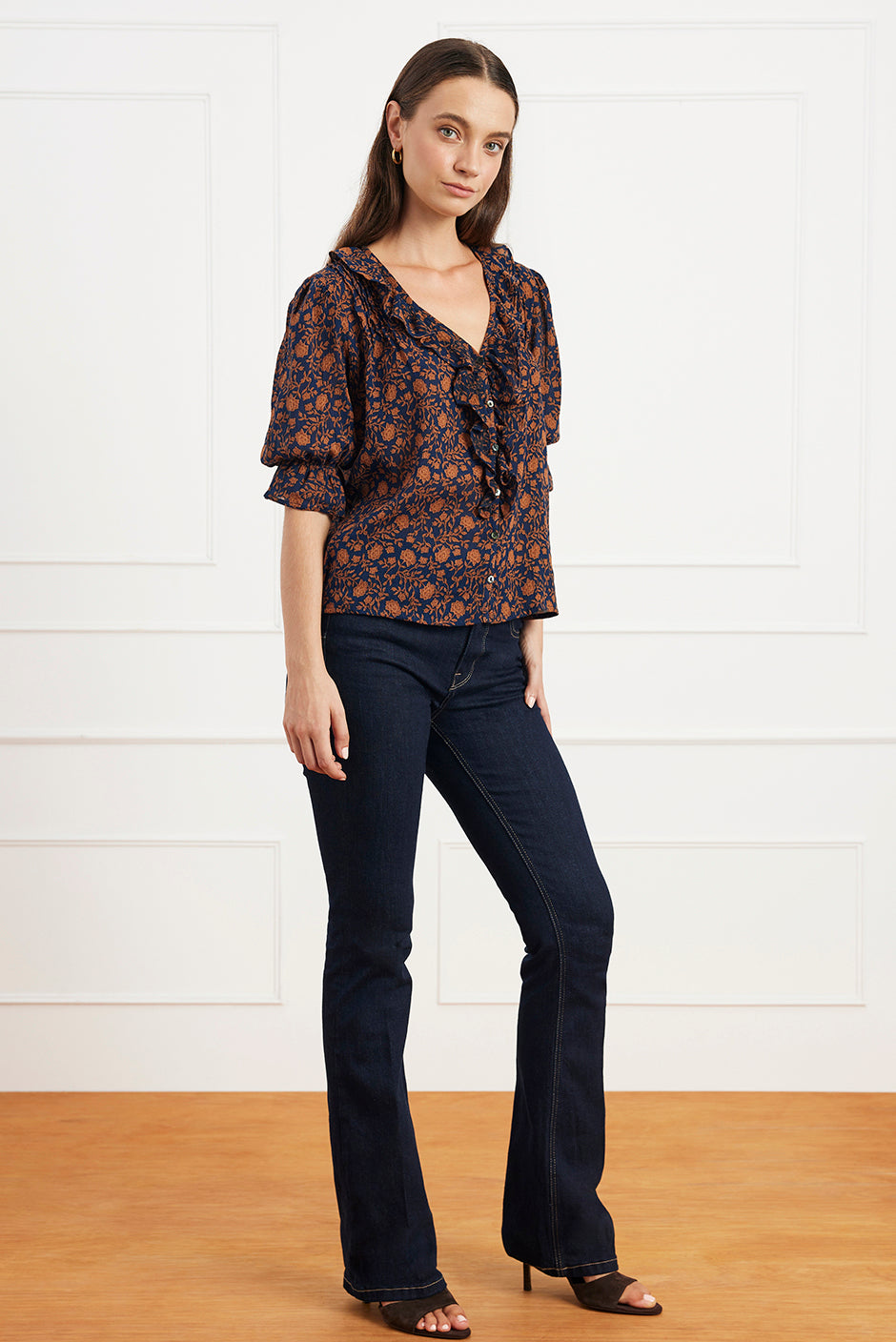 Chloe Shirt in Navy Batik