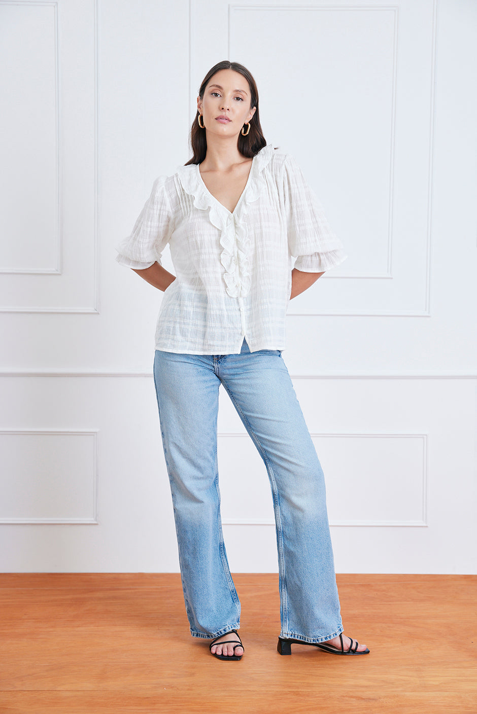 Chloe Shirt in Off White Plaid