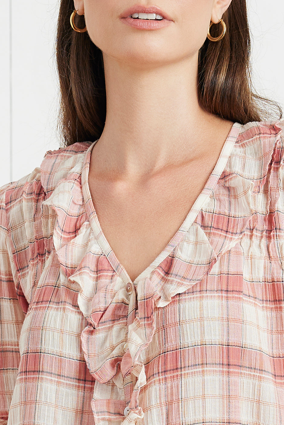 Chloe Shirt in Clay Plaid