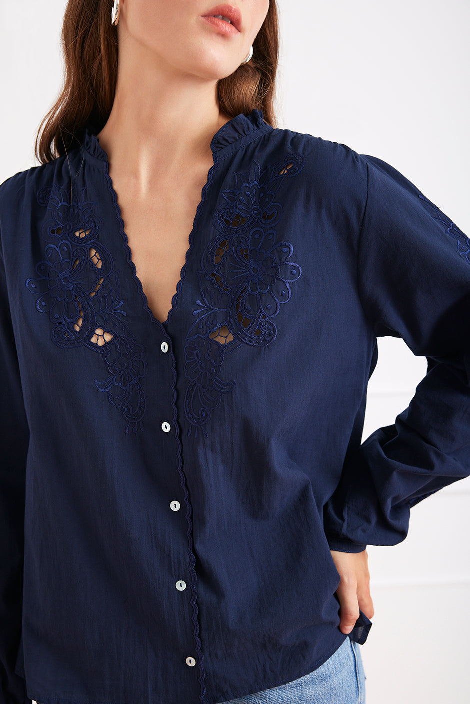 Camilla Blouse in Navy