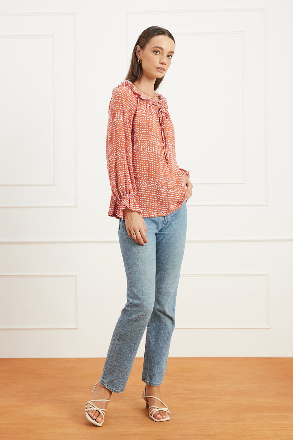 Esme Top in Saffron Dot