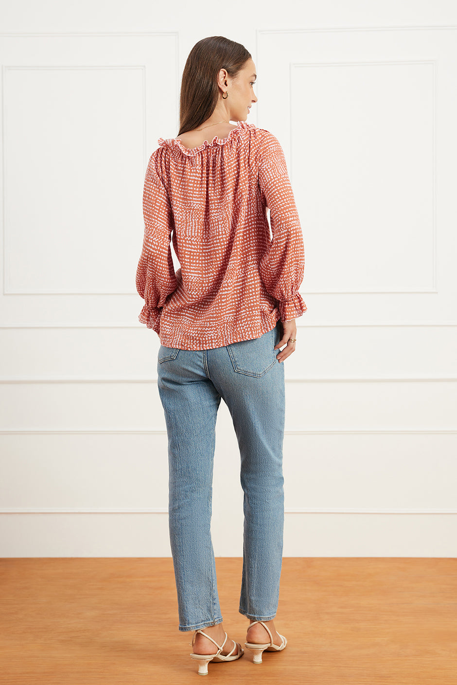 Esme Top in Saffron Dot