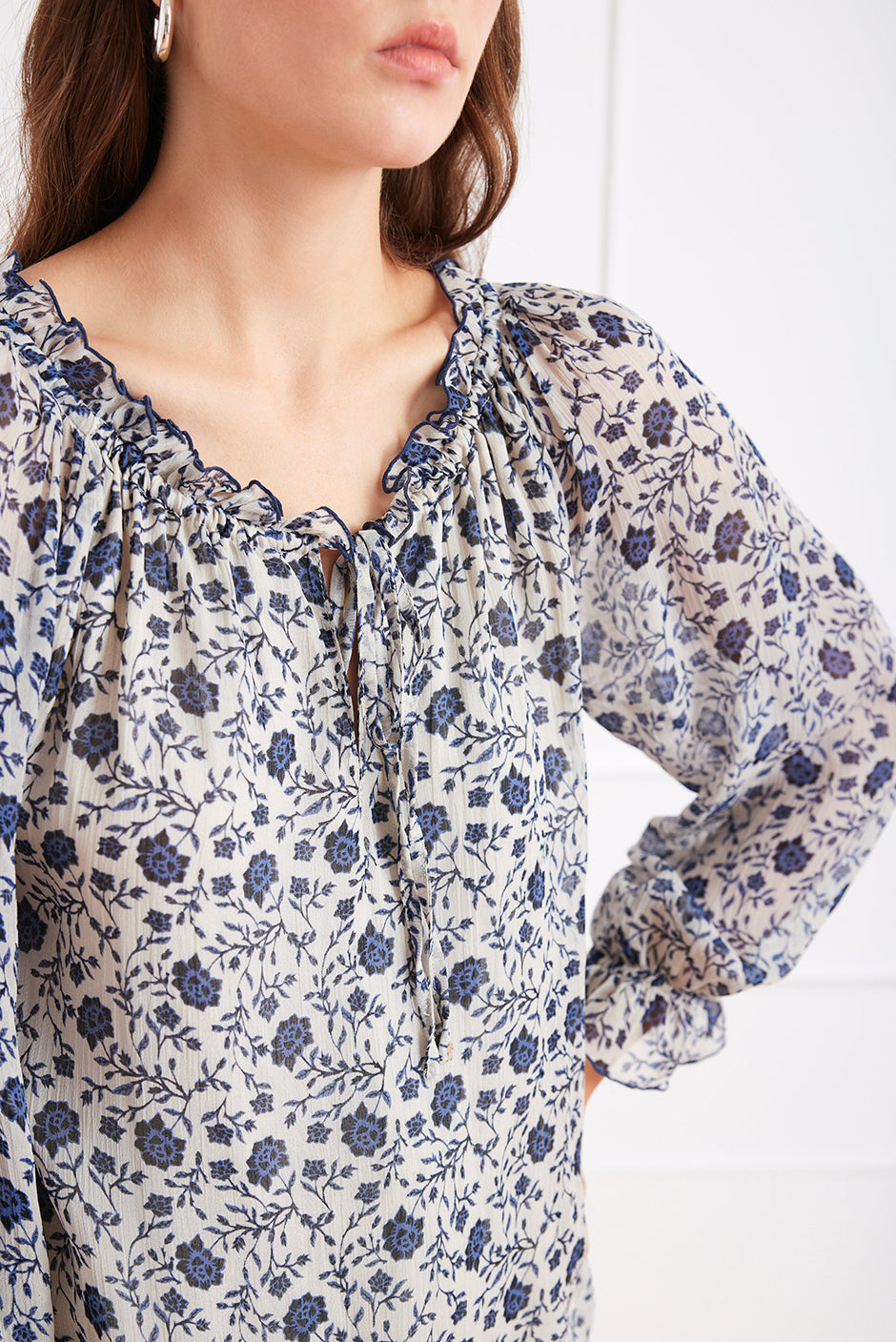 Esme Top in Sapphire Vines