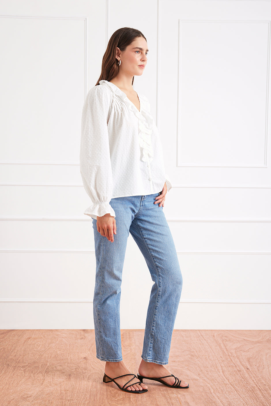 Long Sleeve Chloe Shirt in Off White