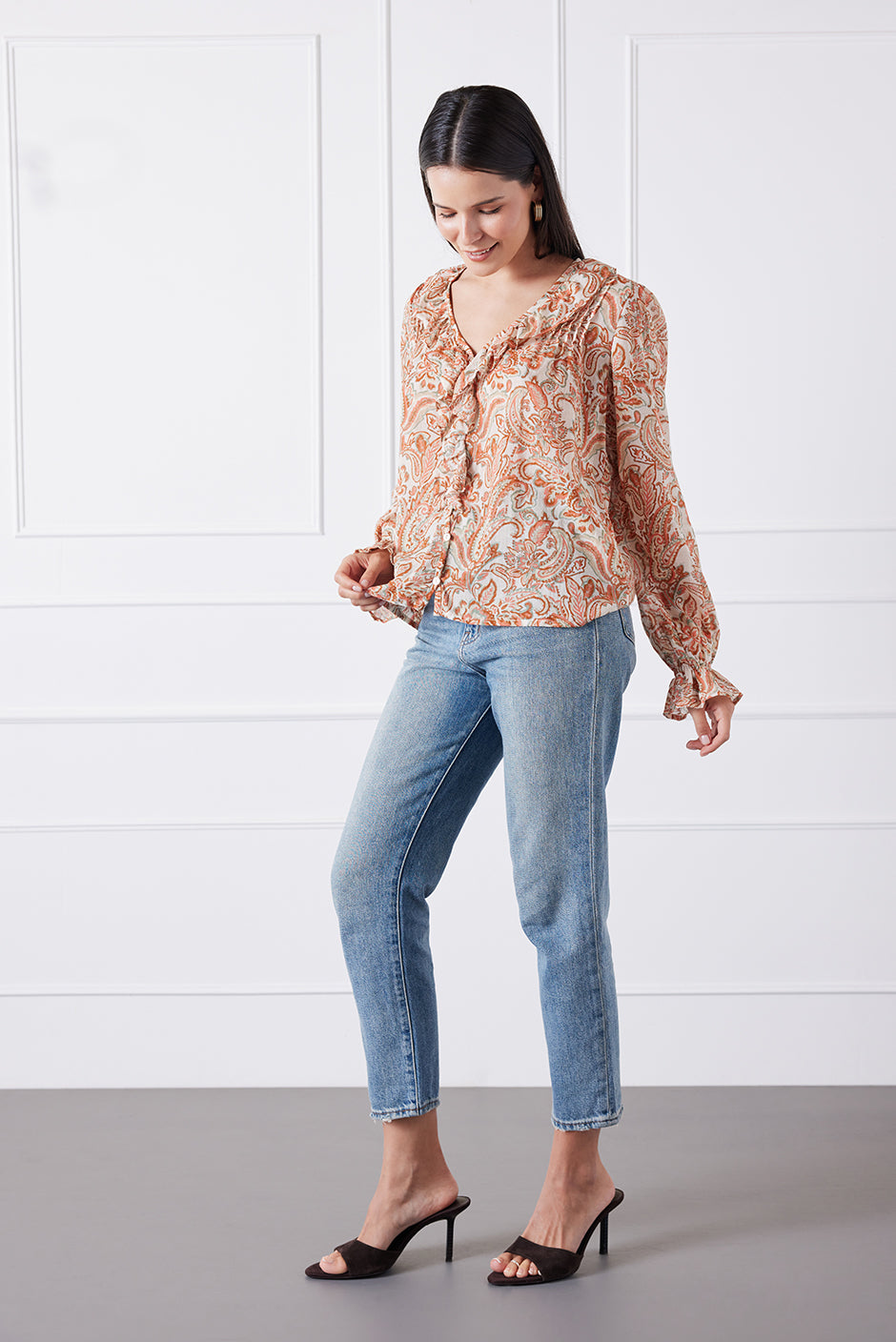 Long Sleeve Chloe Shirt in Canyon Paisley