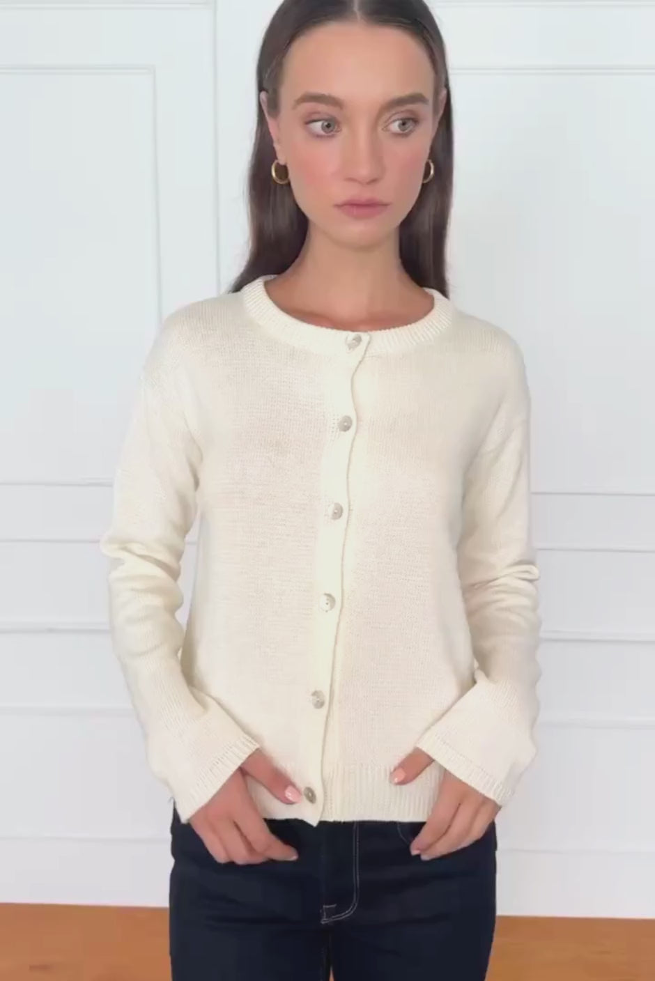 Ruthie Cardigan in Oat Milk