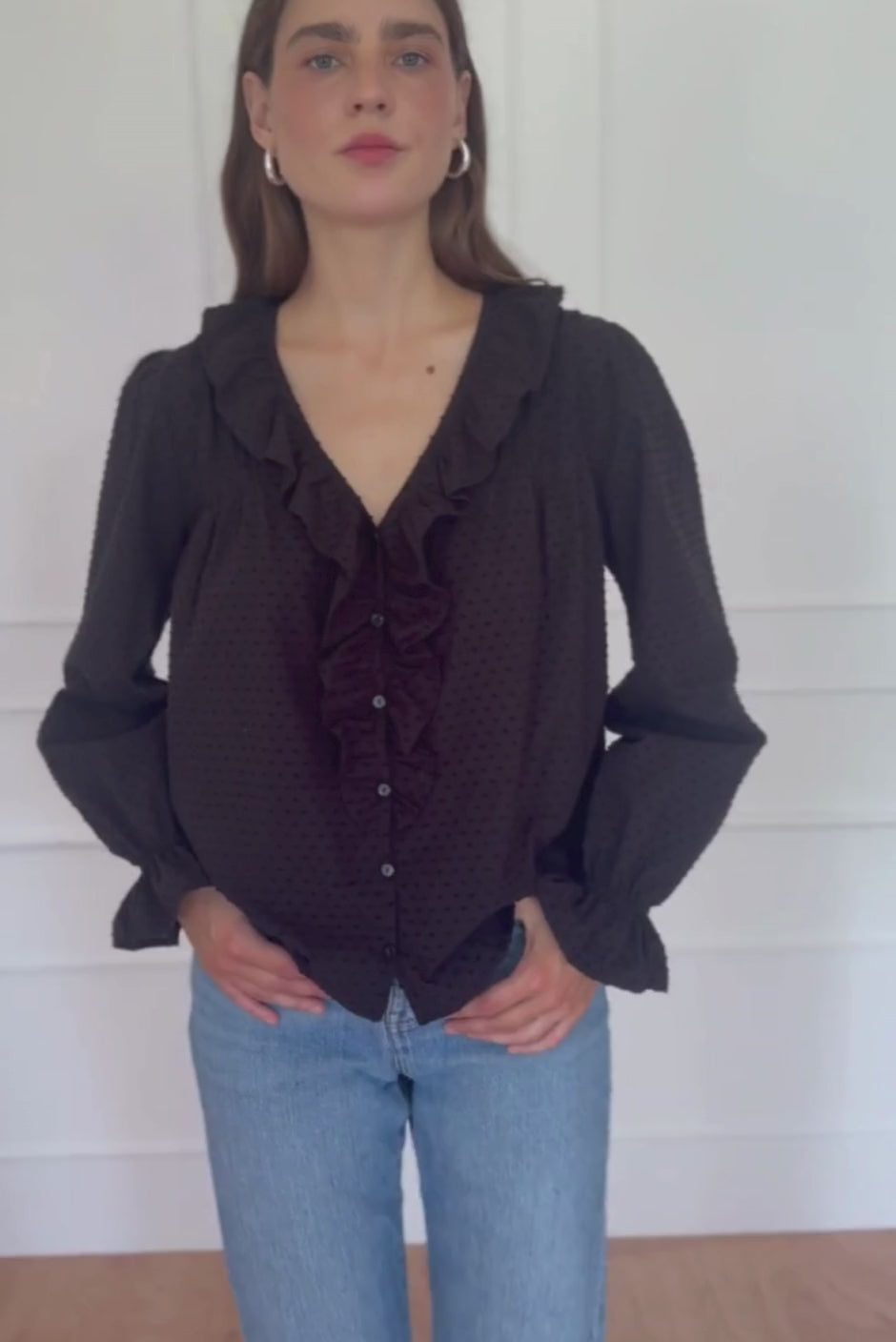 Long Sleeve Chloe Shirt in Black