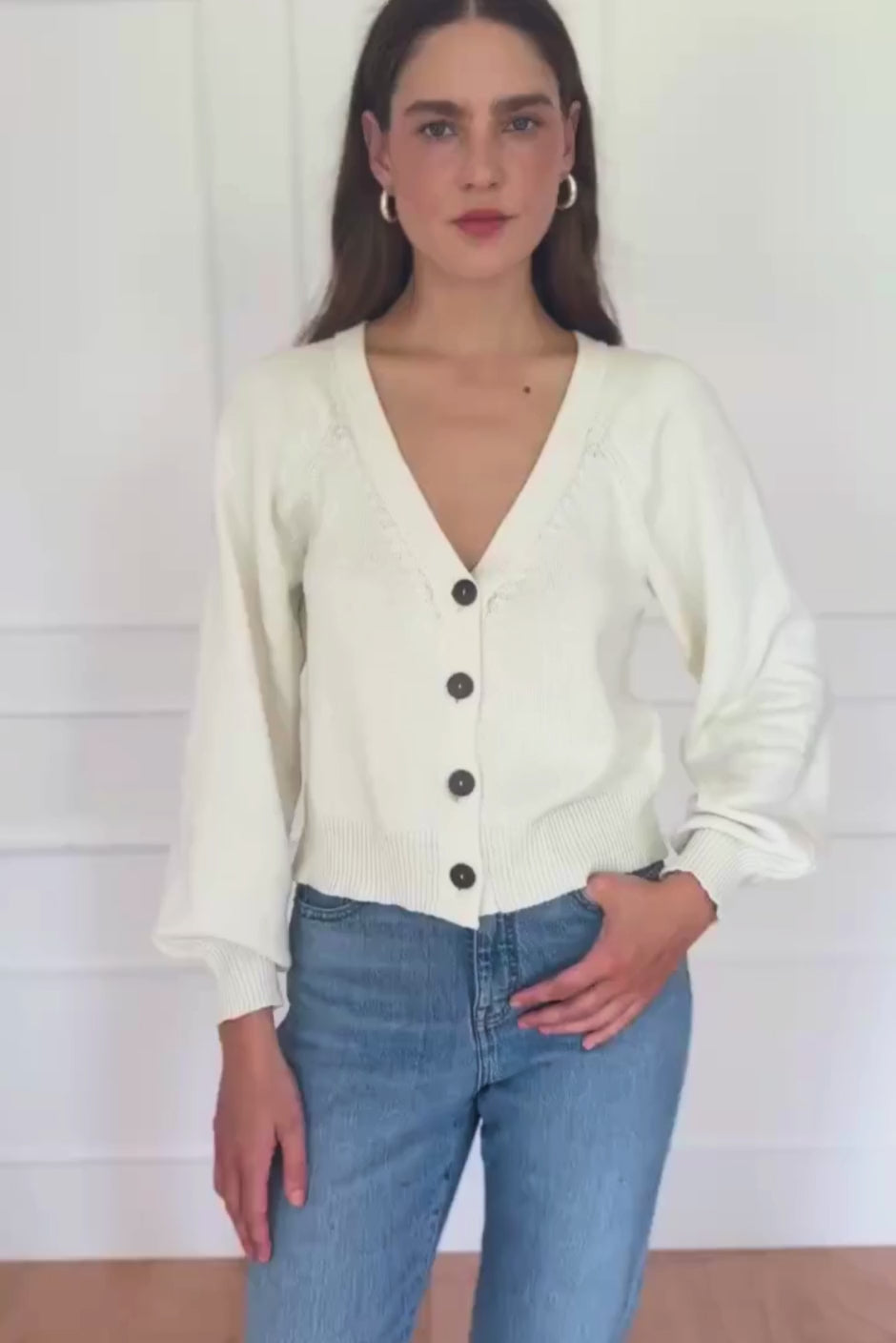 Greta Cardigan in Oat Milk