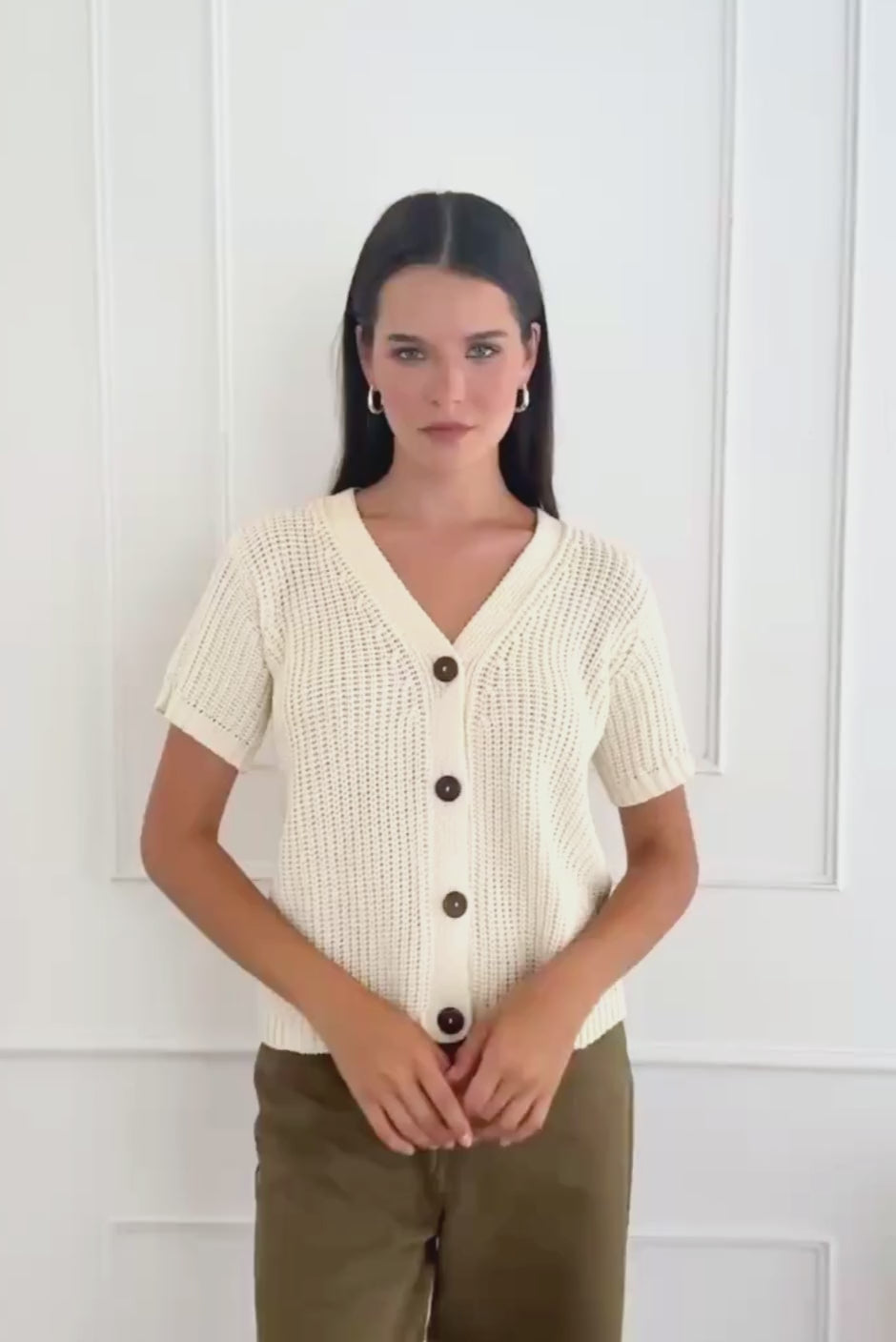 Margot Cardigan in Oat Milk