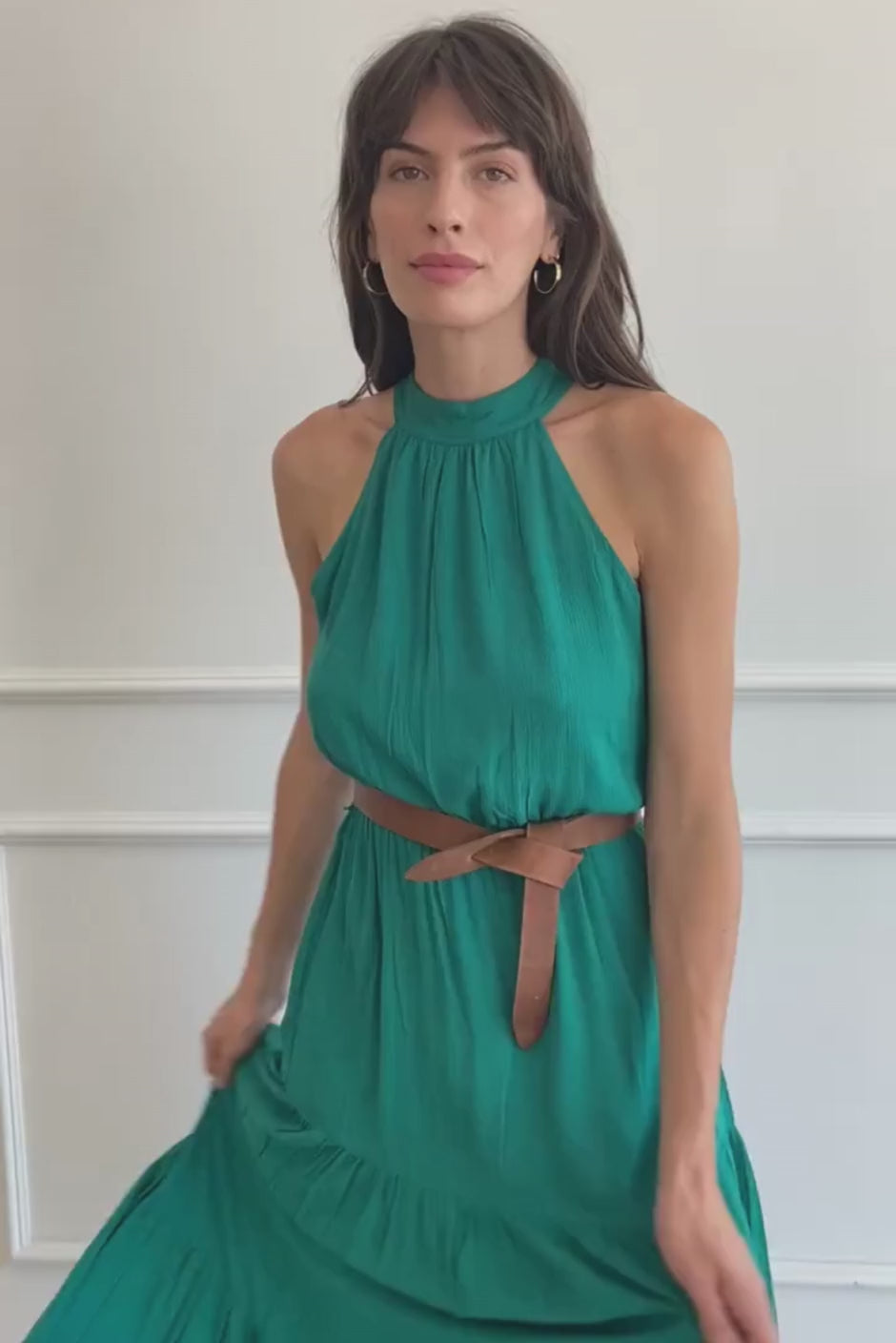 Gia Maxi Dress In Emerald Green