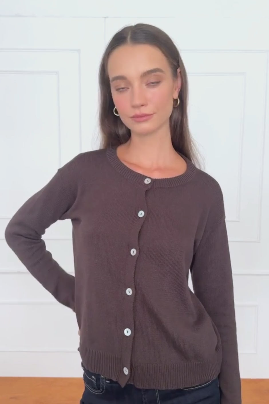 Ruthie Cardigan in Cacao