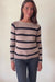 Stripe Sloane Crewneck in Mocha