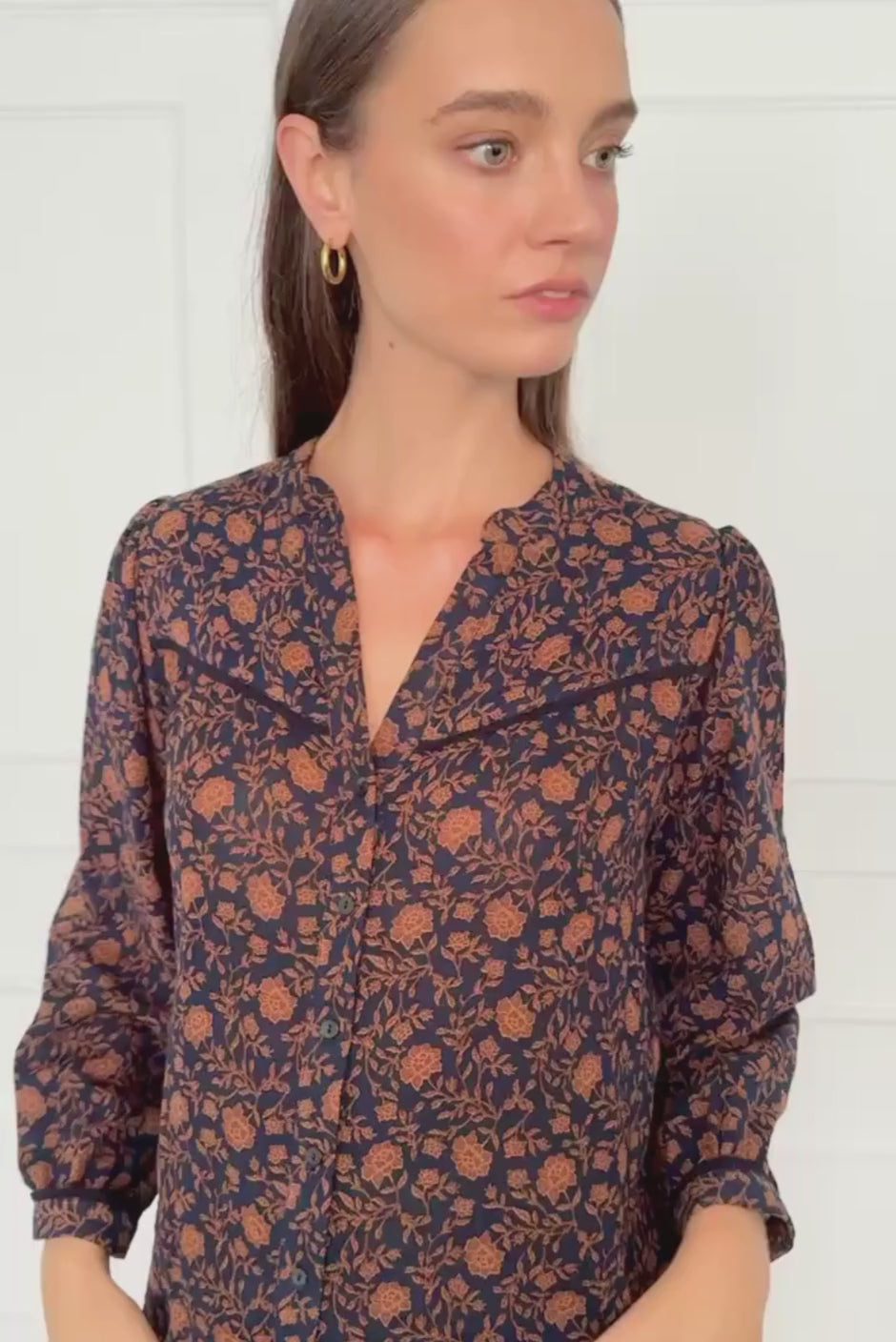 Anna Shirt in Navy Batik