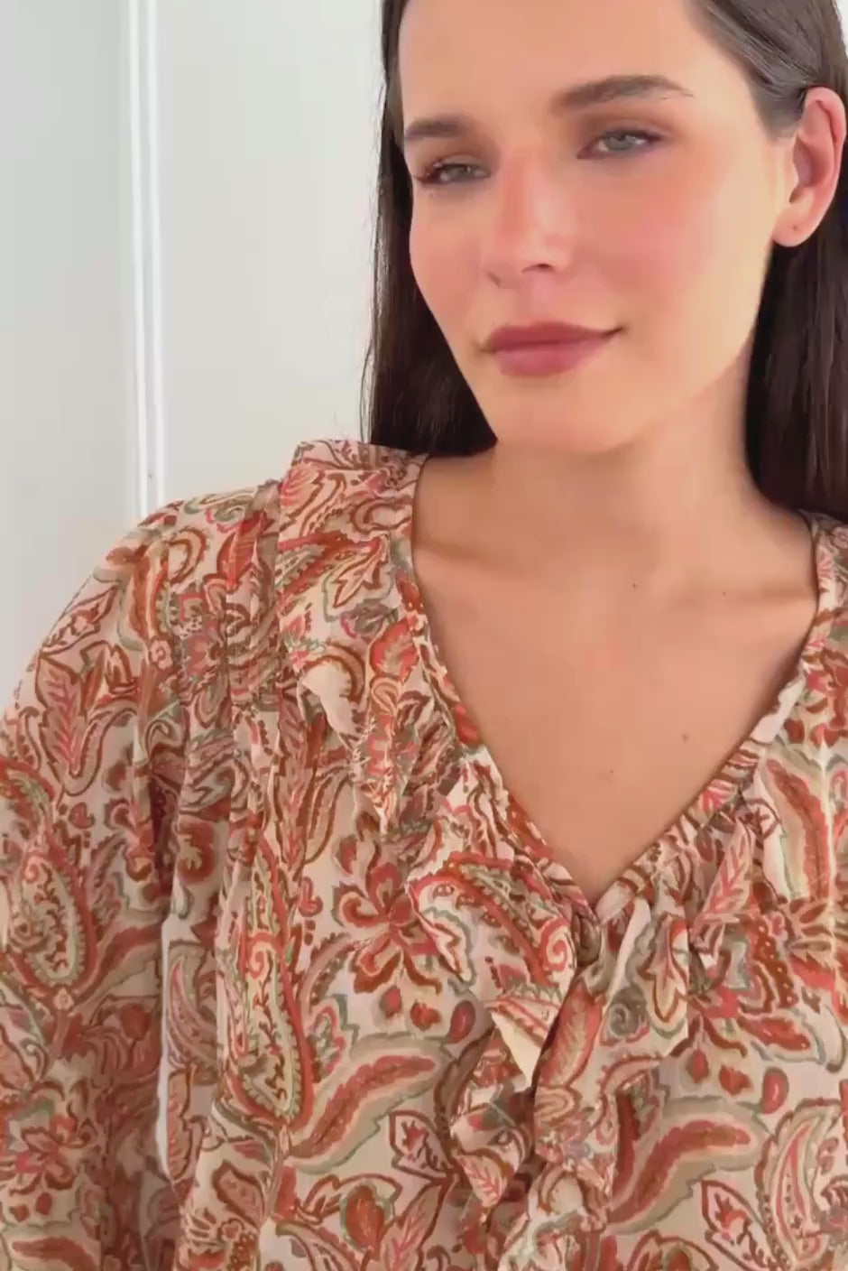 Long Sleeve Chloe Shirt in Canyon Paisley