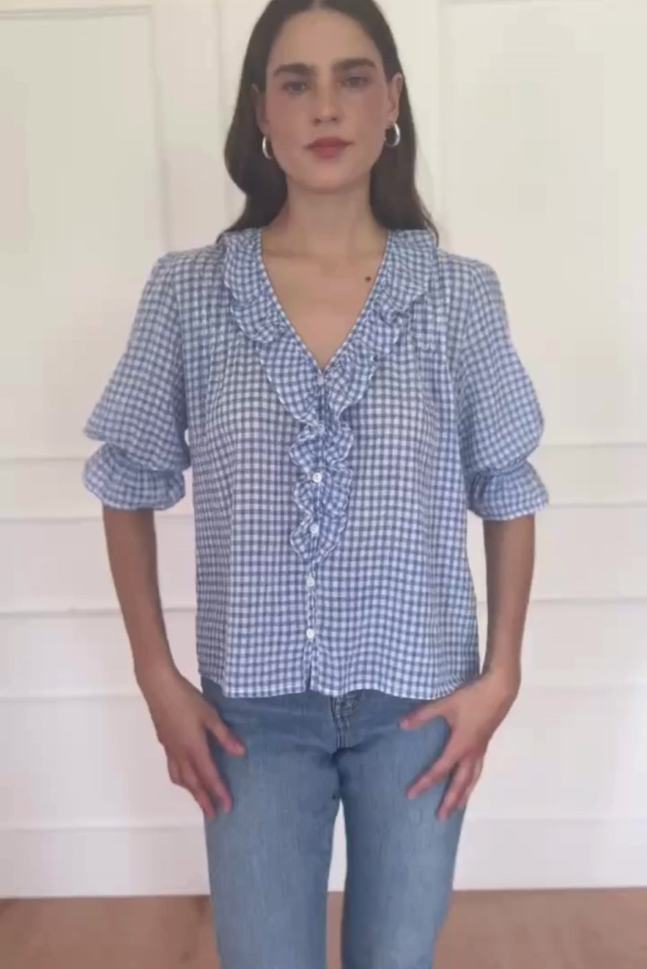 Chloe Shirt in Petite Blue Plaid