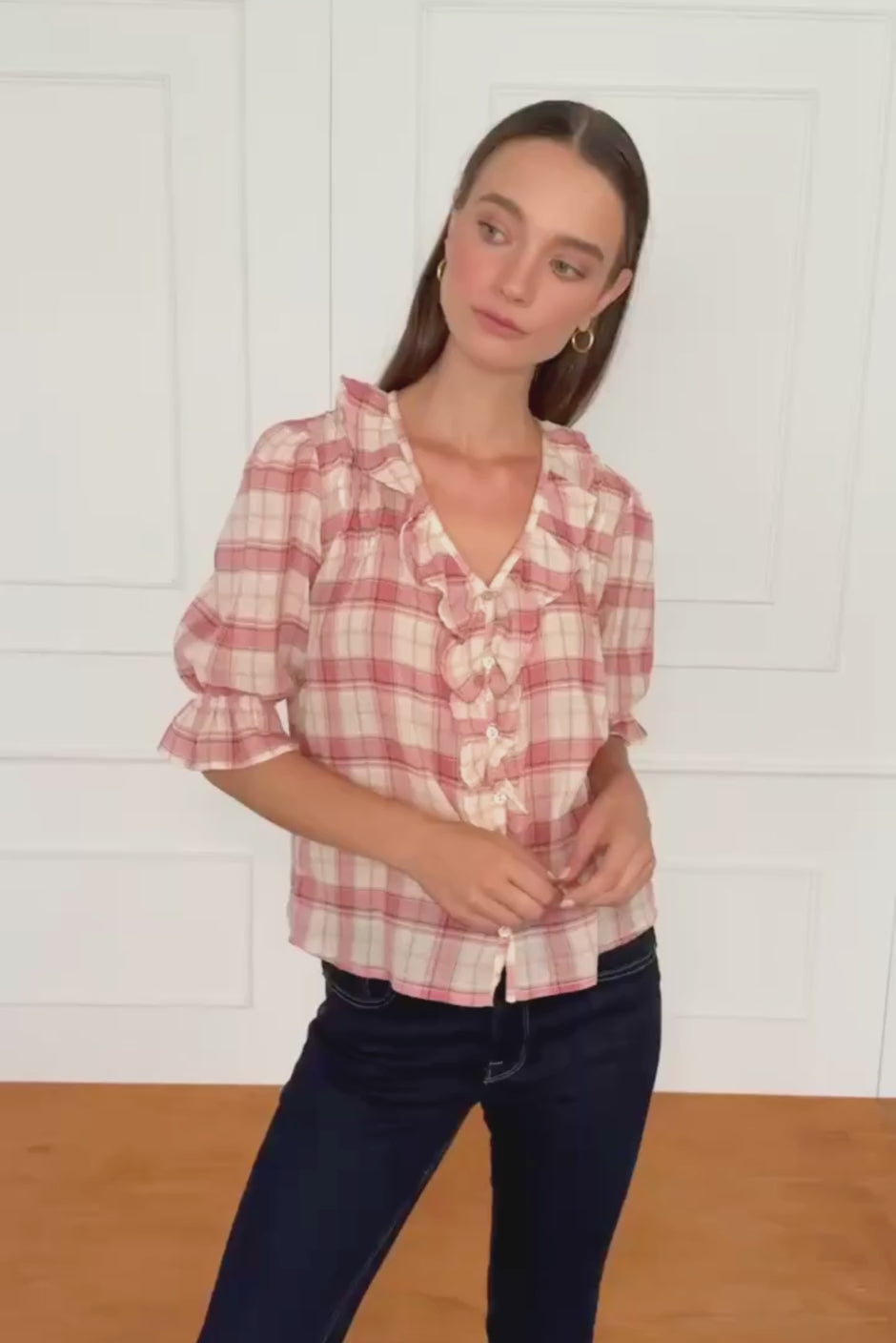 Chloe Shirt in Clay Plaid