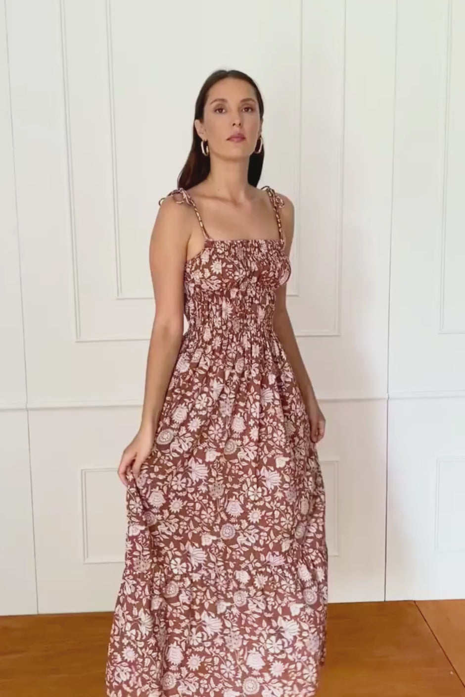 Emilia Midi Dress in Garden Roots