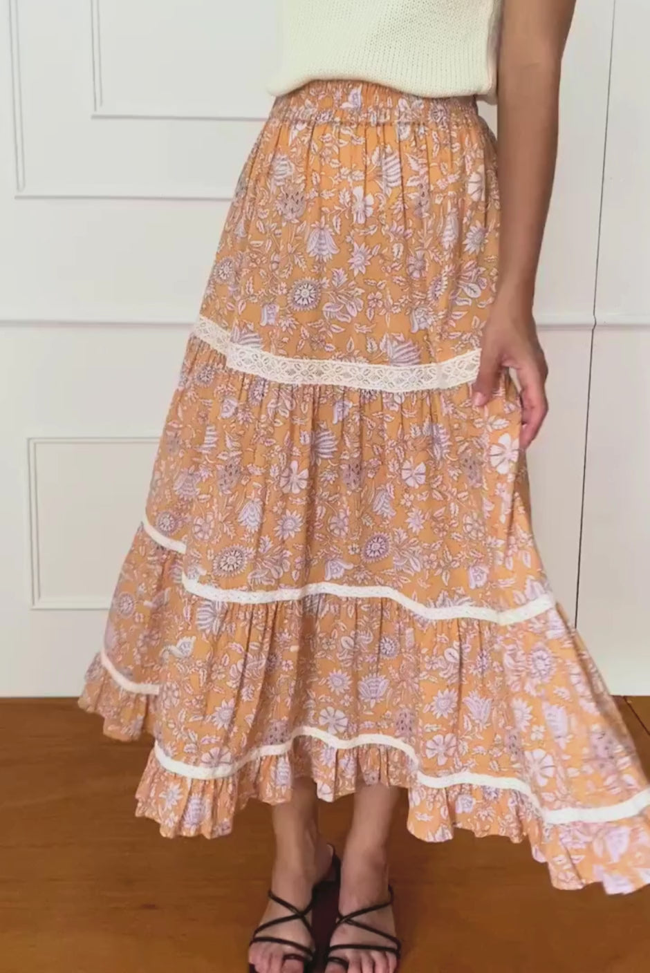 Colette Skirt in Poppy Garden