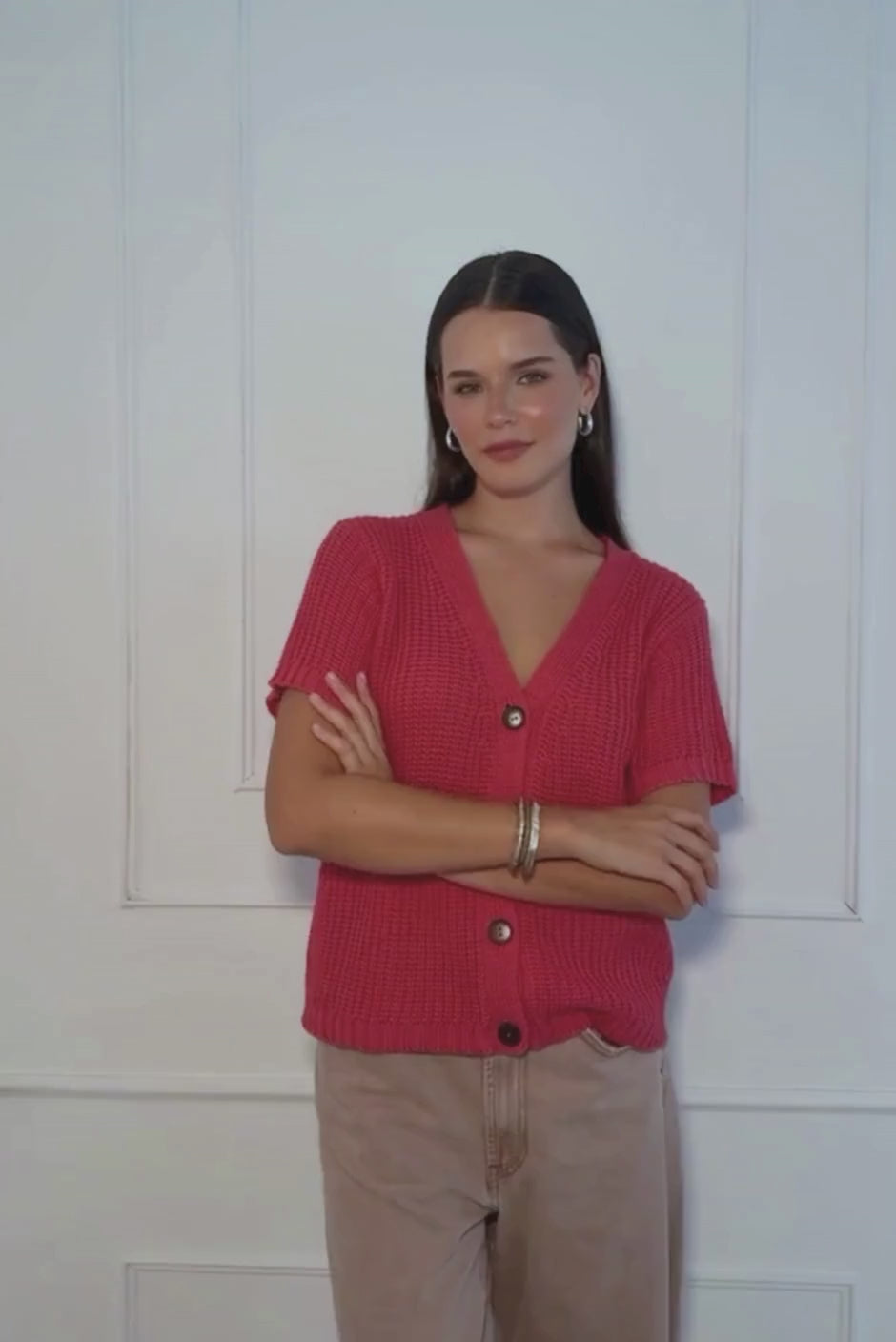 Margot Cardigan in Vintage Red
