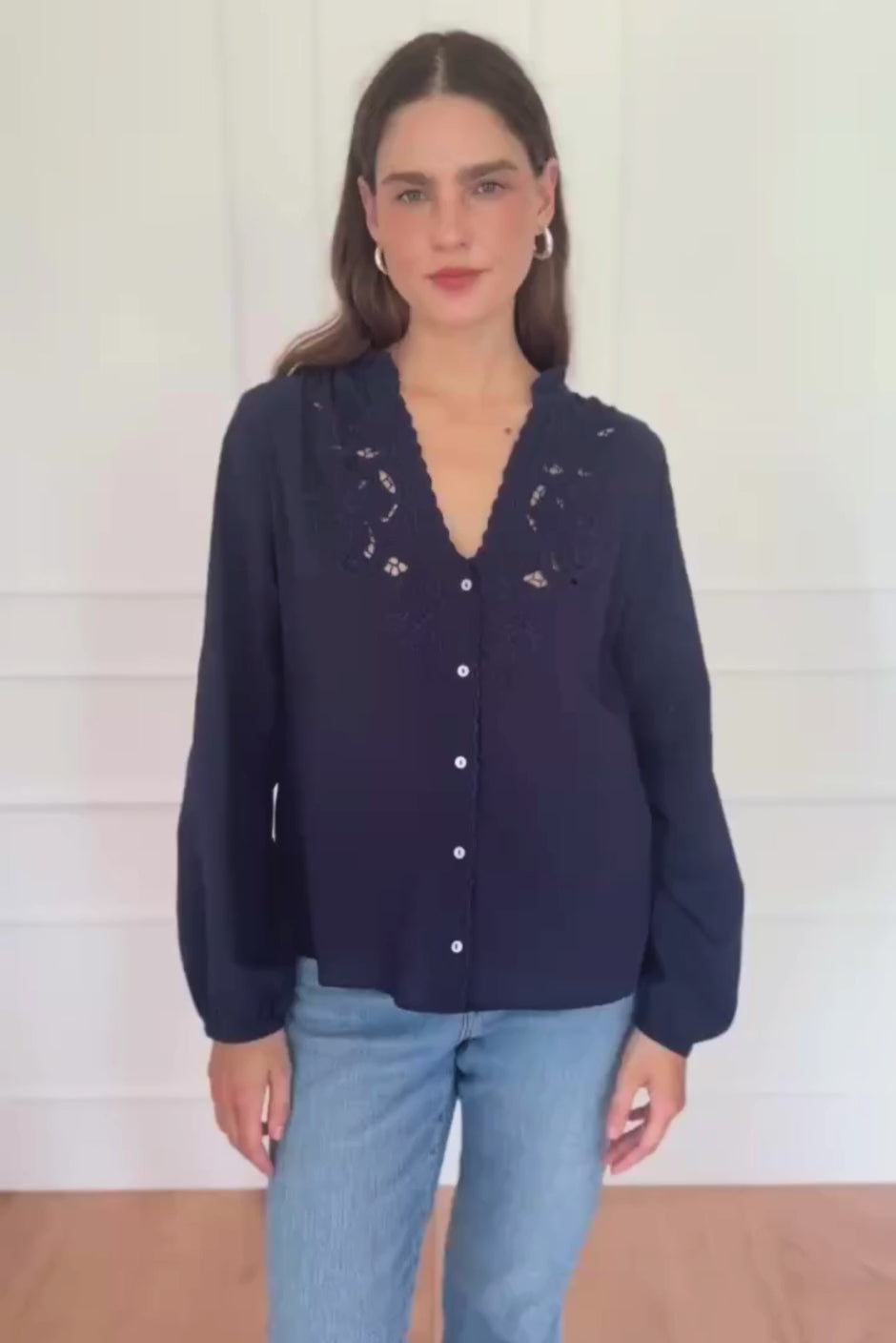 Camilla Blouse in Navy