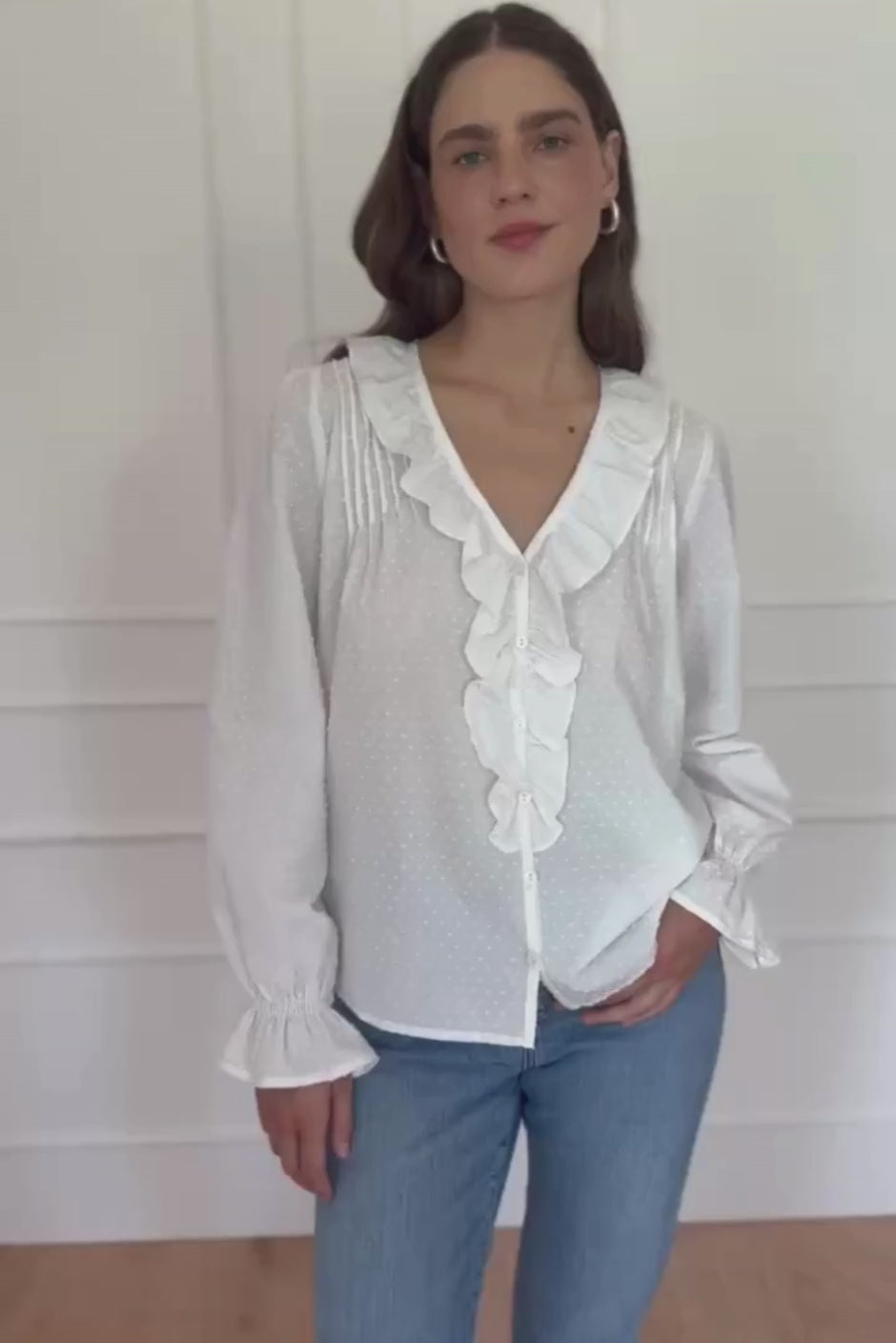 Long Sleeve Chloe Shirt in Off White