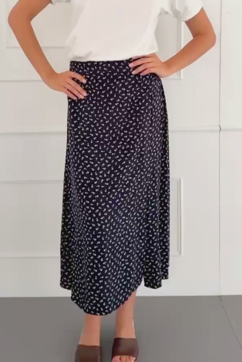 Limited Edition Avery Skirt in Midnight Navy Ditsy