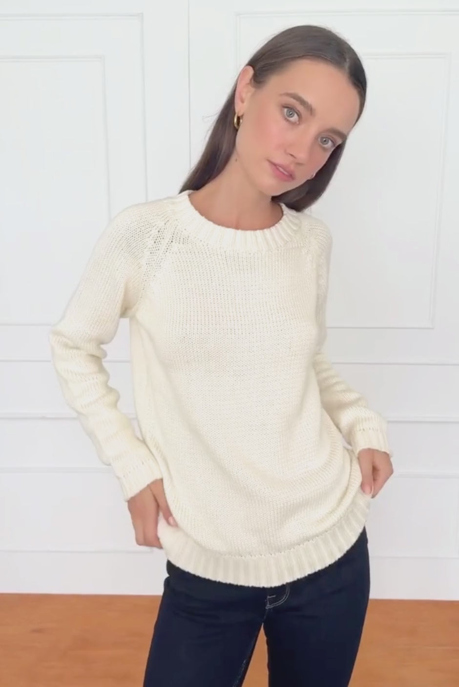 Aspen Crewneck in Oat Milk