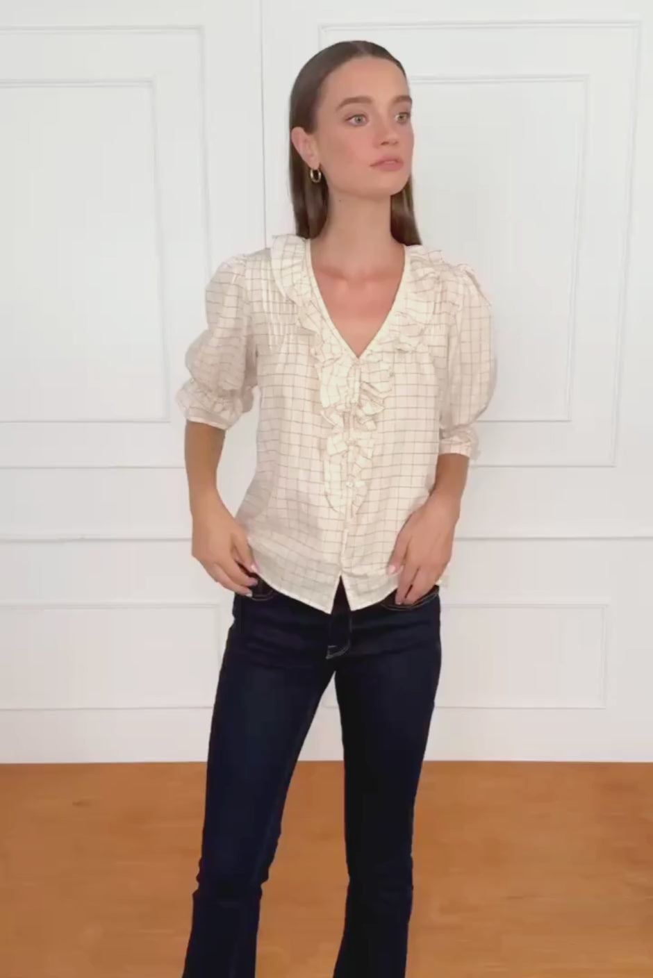 Chloe Shirt in Spice Windowpane