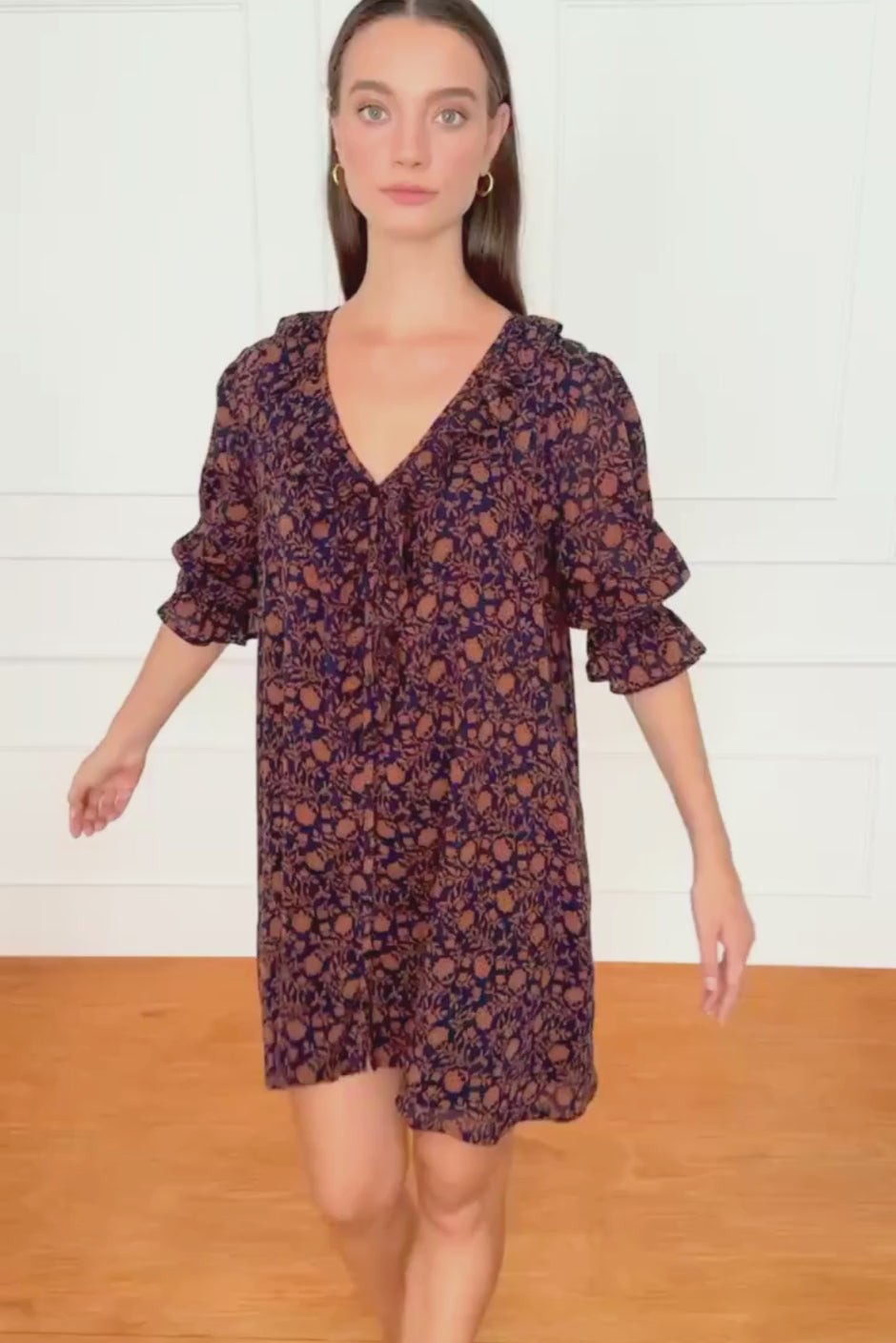 Chloe Mini Dress in Navy Batik