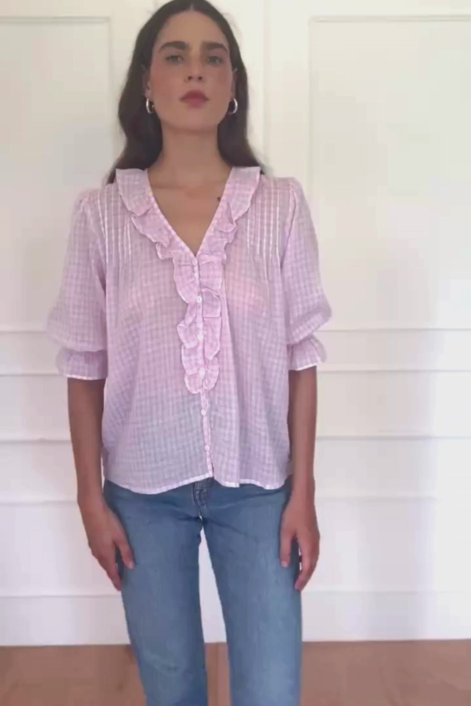 Chloe Shirt in Petite Pink Plaid