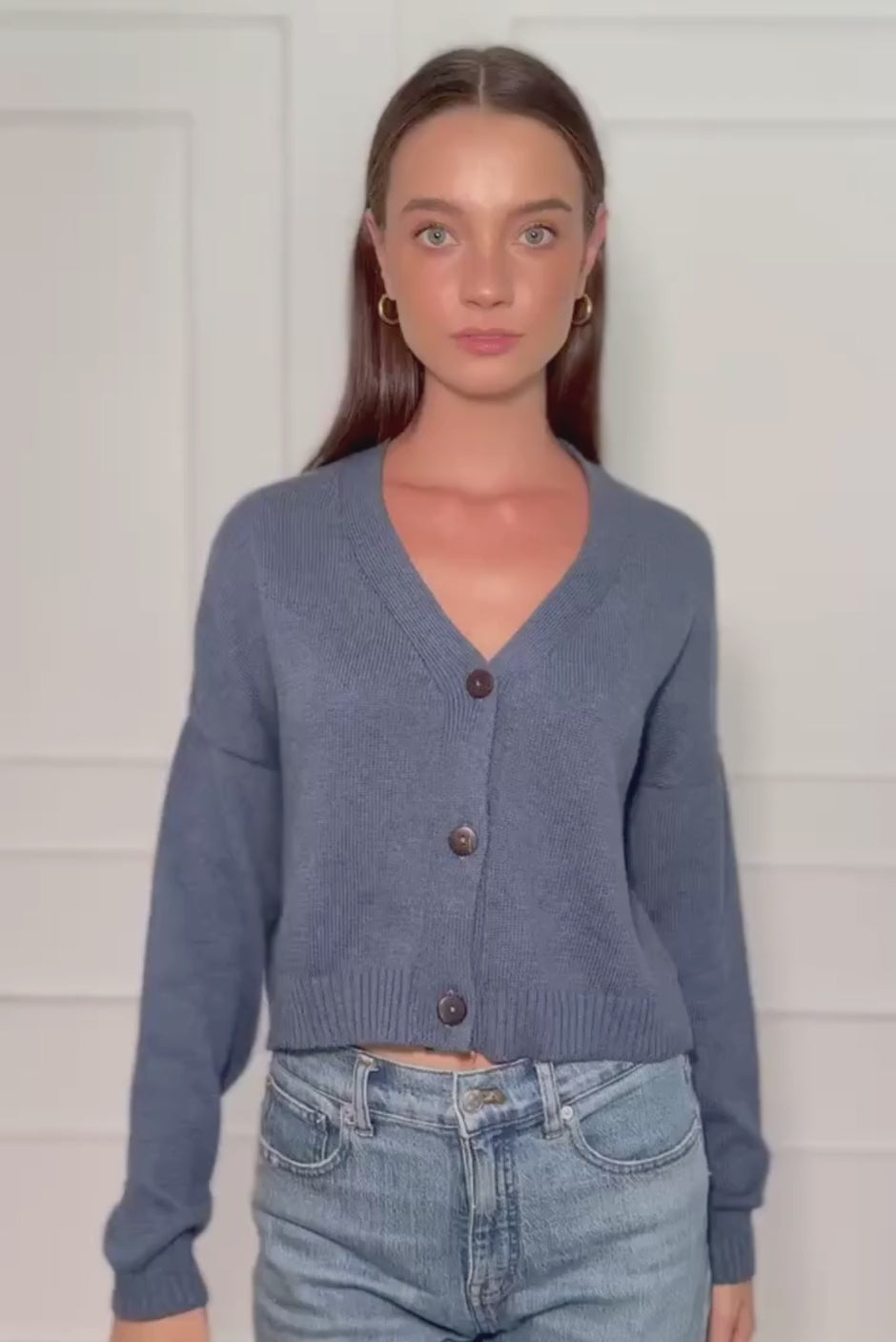 Diana Cardigan in Denim Blue