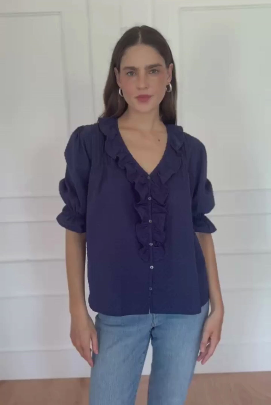Chloe Shirt in Navy Solid