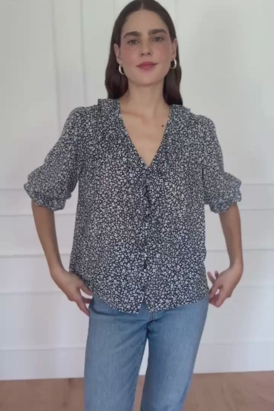 Chloe Shirt in Navy Vintage Bloom