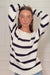 Stripe Sloane Crewneck in Off White