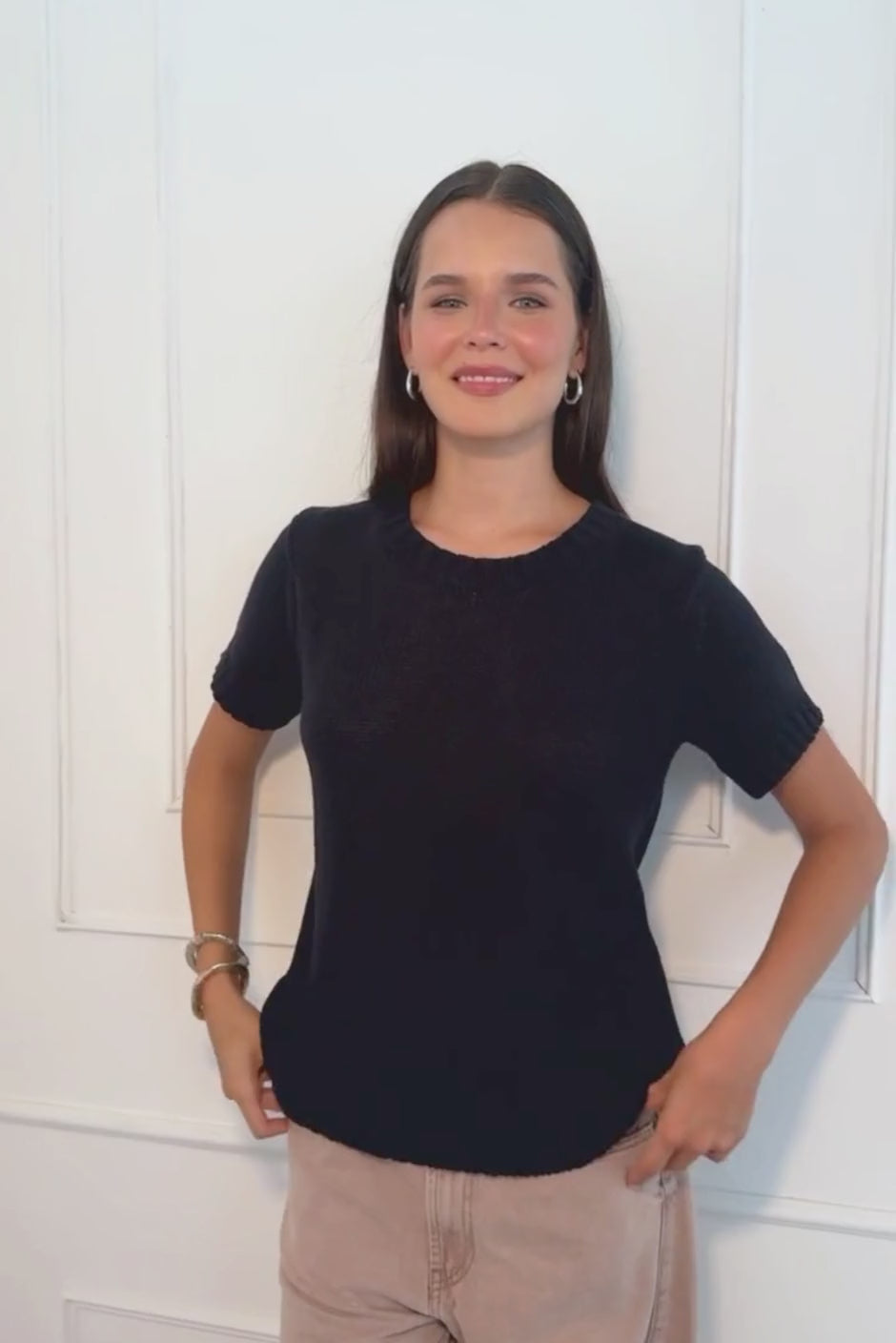 Simone Sweater Tee in Midnight Navy