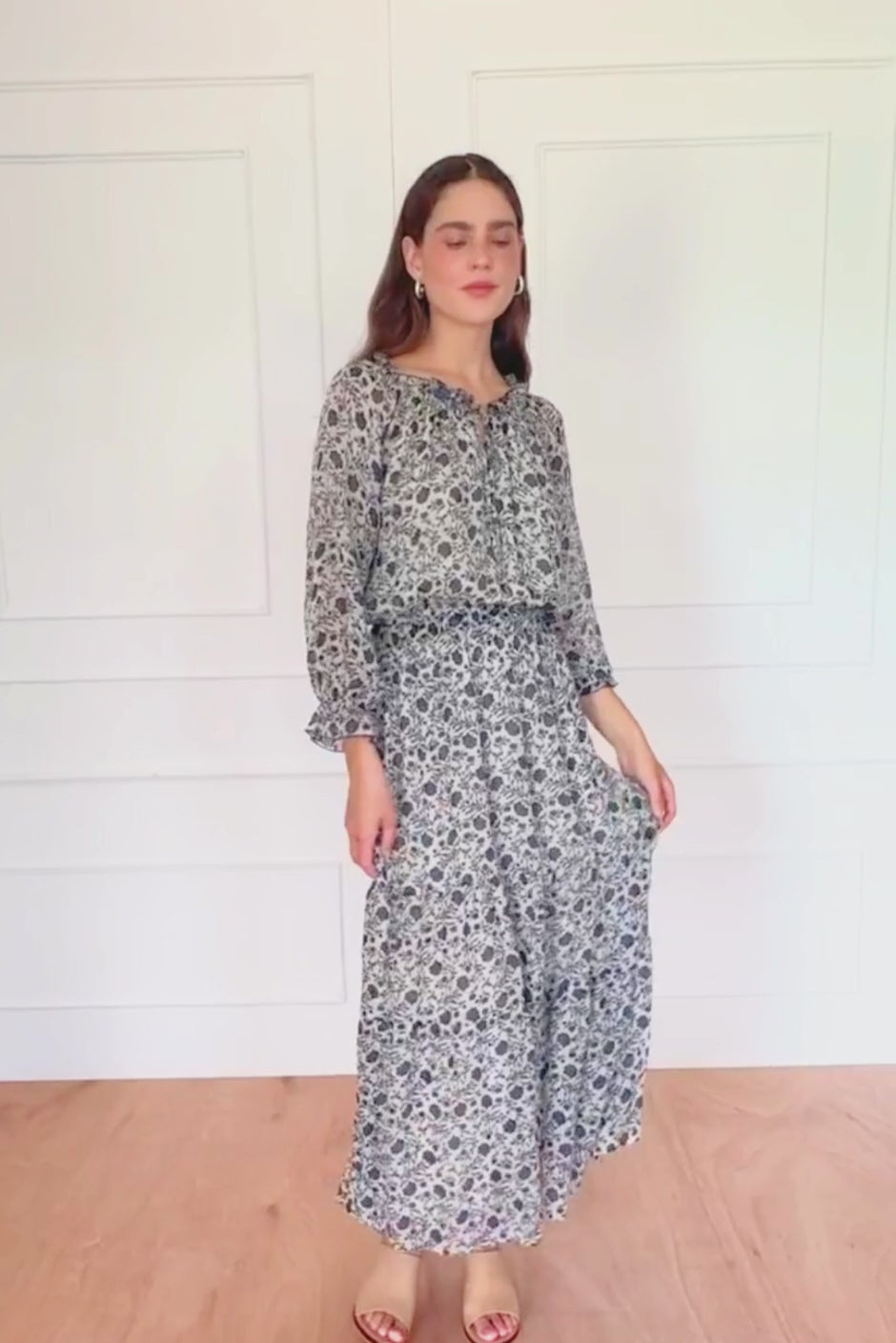 Esme Dress in Sapphire Vines