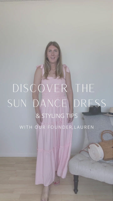 Sustainable & Ethical Luxury Peachy-Pink Maxi Dress: the Sun Dance -  Paneros Clothing