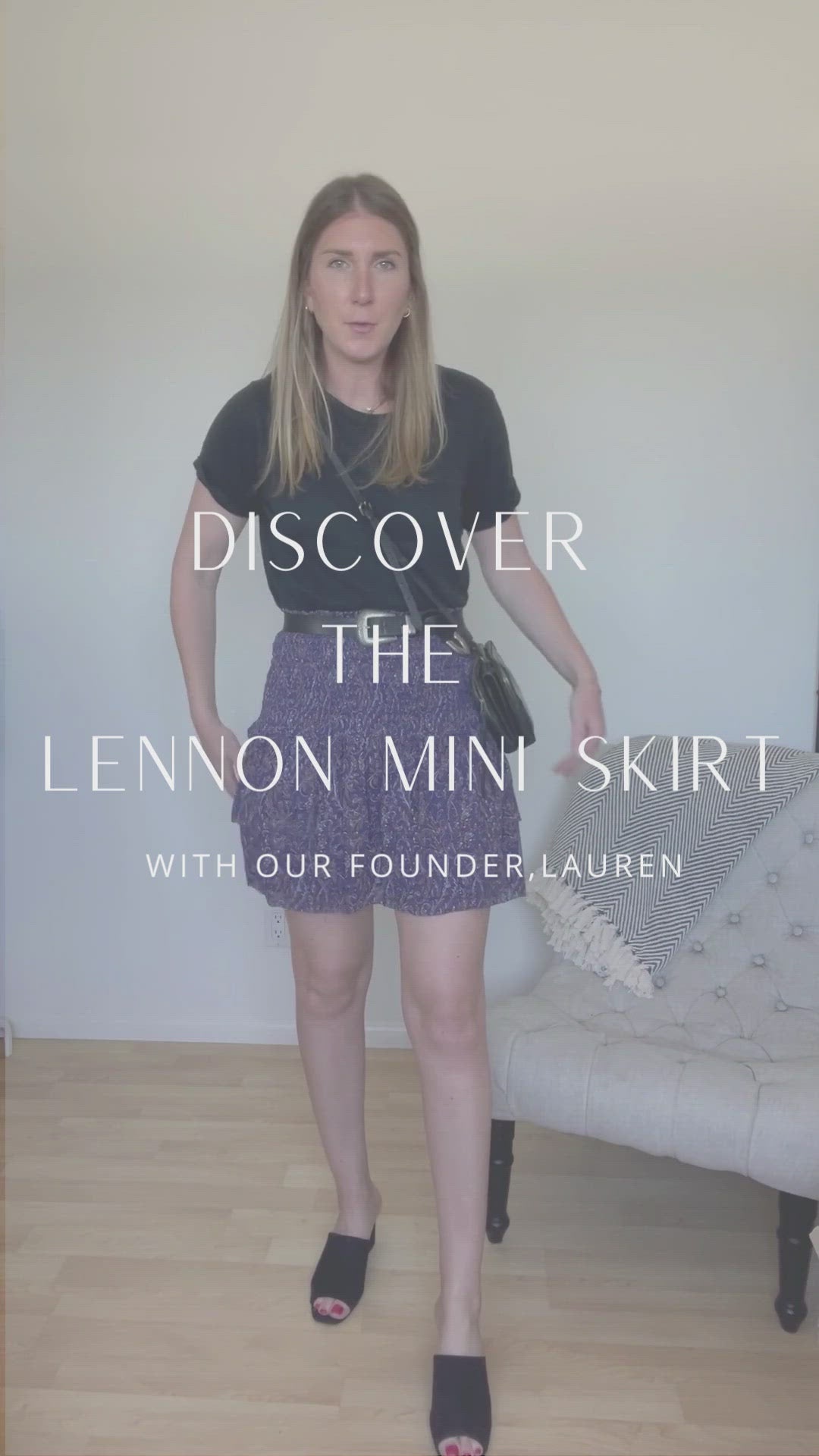 Lennon Smocked Mini Skirt in Paisley Garden