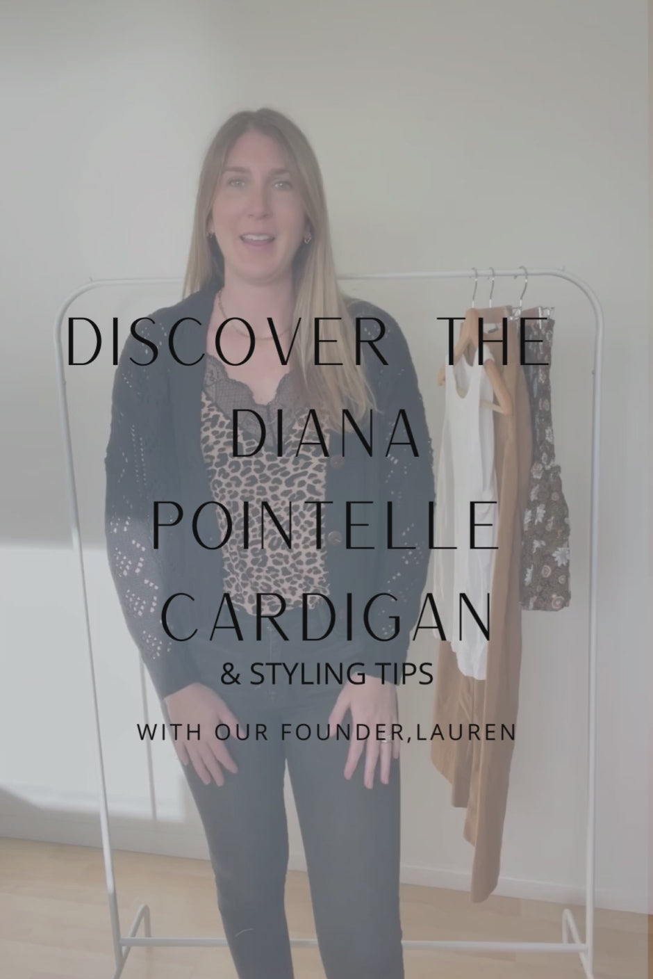 Diana Pointelle Cardigan in Black