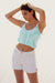 Bal Knit Tank Top in Seafoam Tie Dye for women by Paneros Clothing. Side View.