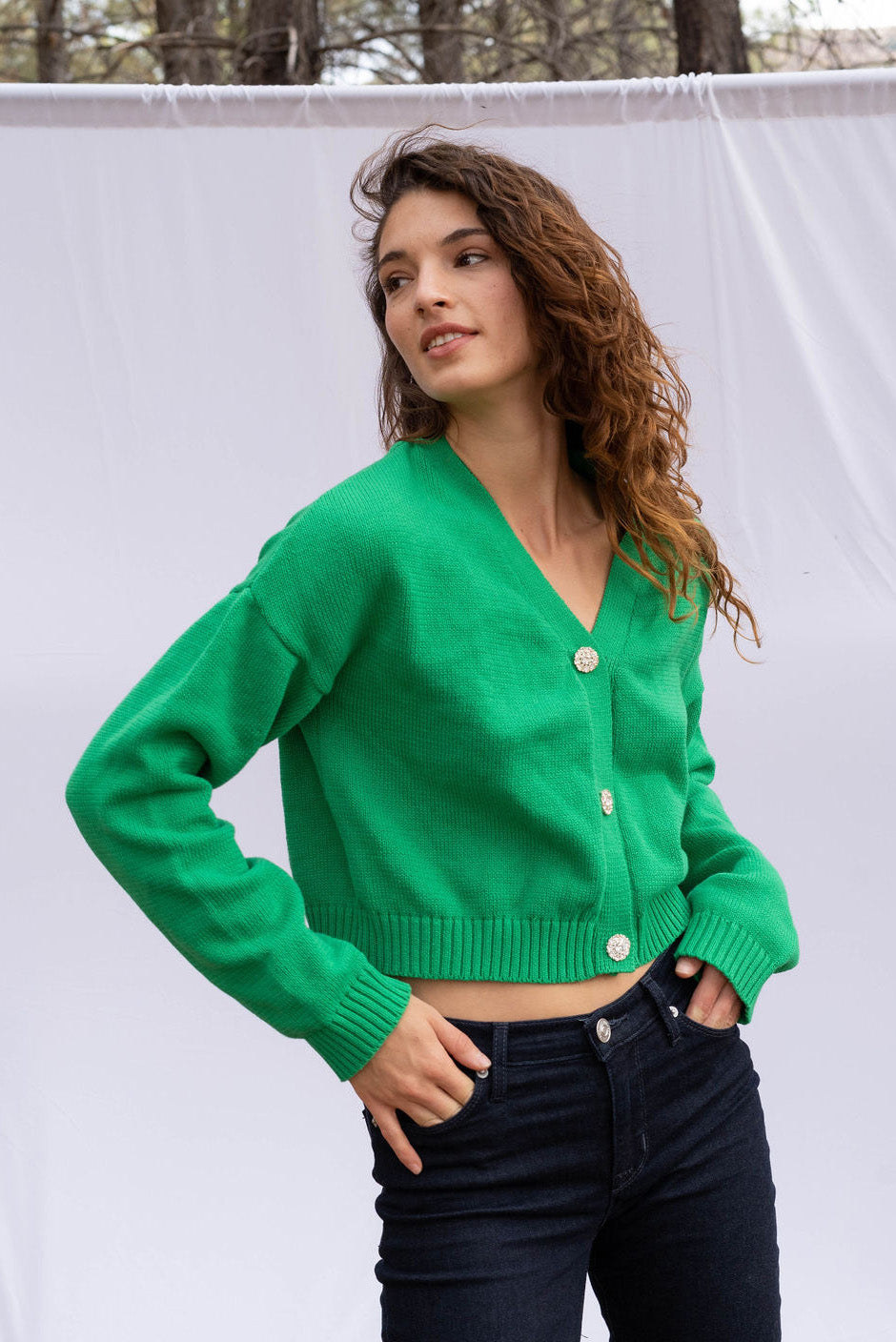 Emerald green cardigan on sale womens