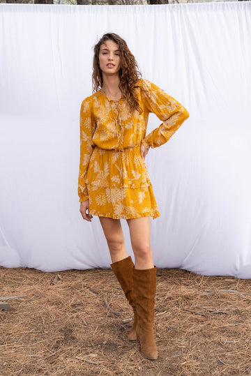 Paneros Clothing Florence Mini Dress - Gold - S Paneros Clothing Florence Mini Dress - Gold - S